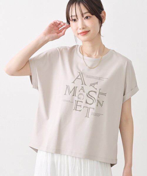 Dessin（デッサン）の「【洗える】美光沢カットソーロゴTシャツ（Tシャツ/カットソー・レディース・ベージュ系その他7/ブラウン系その他5/ホワイト系その他5・03/02/01）」の17枚目の写真