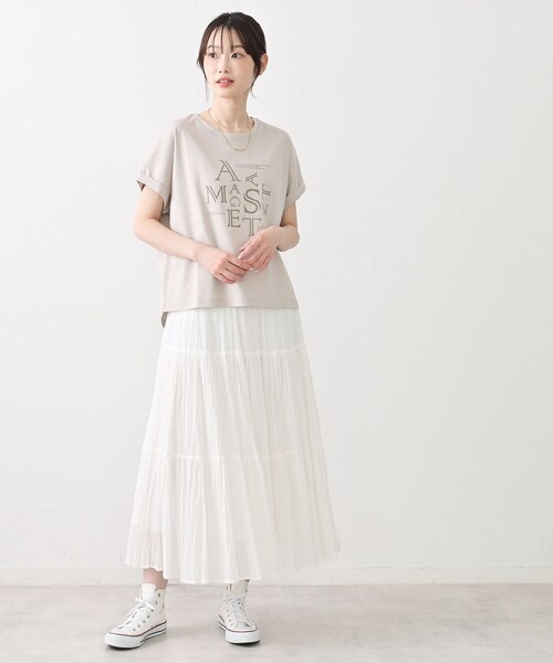 Dessin（デッサン）の「【洗える】美光沢カットソーロゴTシャツ（Tシャツ/カットソー・レディース・ベージュ系その他7/ブラウン系その他5/ホワイト系その他5・03/02/01）」の18枚目の写真