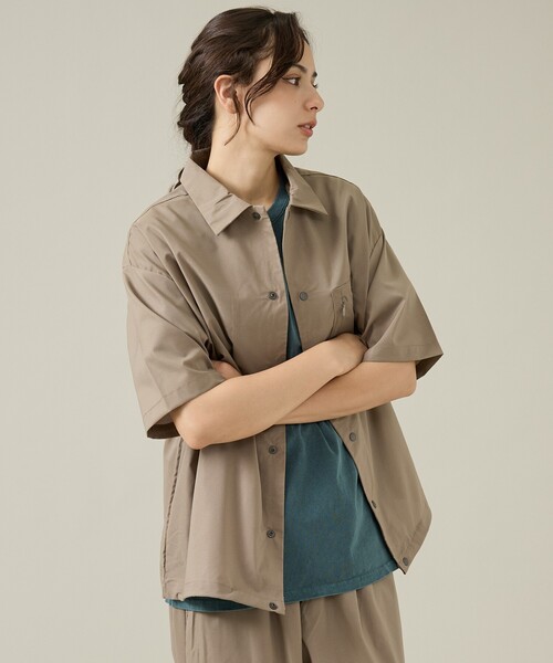 JEMORGAN（ジェーイーモーガン）の「【JEMORGAN / ジェーイーモーガン】Air Fiber Coach Shirt / エアファイバー コーチシャツ（JQ582-23）（シャツ/ブラウス・メンズ・チャコールグレー/ベージュ/ブラック・XL/L/M）」の3枚目の写真