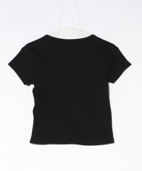 HOOK(フック)の「HOOK for girls リボンモチーフ刺繍 × コンパクトフィット T (SS)(Tシャツ/カットソー・レディース・ブラック/グレー/ホワイト/ブルー・FREE)」の9枚目の写真