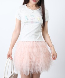 HOOK for girls リボンモチーフ刺繍 × コンパクトフィット T (SS)