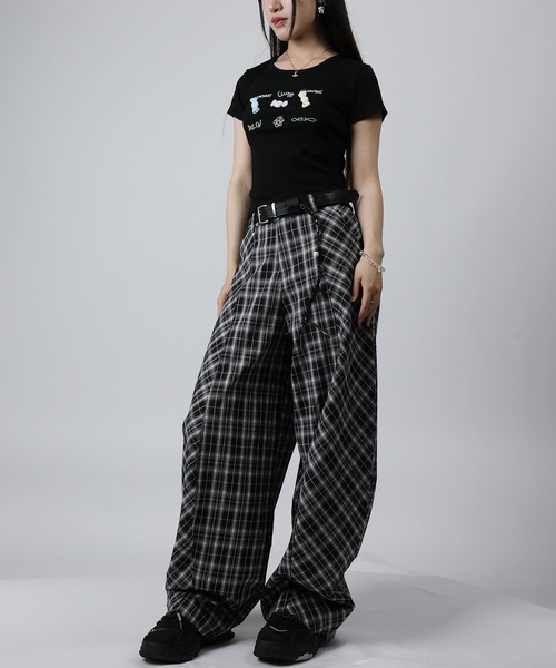 HOOK(フック)の「HOOK for girls リボンモチーフ刺繍 × コンパクトフィット T (SS)(Tシャツ/カットソー・レディース・ブラック/グレー/ホワイト/ブルー・FREE)」の10枚目の写真