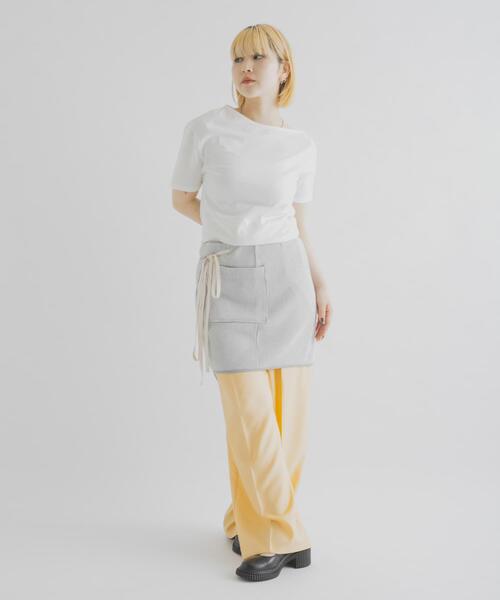 THE GOODLAND MARKET(ザグッドランドマーケット)の「cwtch ASYMMETRY ORGANIC T-SHIRTS(Tシャツ/カットソー・レディース・ホワイト/ピンク/ダークブラウン・FREE)」の7枚目の写真