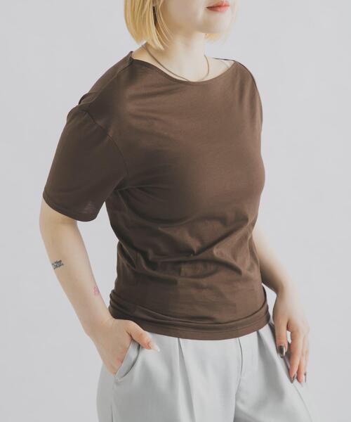 THE GOODLAND MARKET(ザグッドランドマーケット)の「cwtch ASYMMETRY ORGANIC T-SHIRTS(Tシャツ/カットソー・レディース・ホワイト/ピンク/ダークブラウン・FREE)」の11枚目の写真
