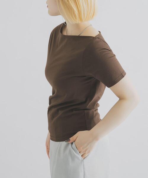 THE GOODLAND MARKET(ザグッドランドマーケット)の「cwtch ASYMMETRY ORGANIC T-SHIRTS(Tシャツ/カットソー・レディース・ホワイト/ピンク/ダークブラウン・FREE)」の12枚目の写真