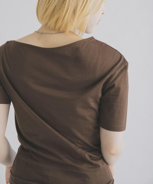 THE GOODLAND MARKET(ザグッドランドマーケット)の「cwtch ASYMMETRY ORGANIC T-SHIRTS(Tシャツ/カットソー・レディース・ホワイト/ピンク/ダークブラウン・FREE)」の13枚目の写真