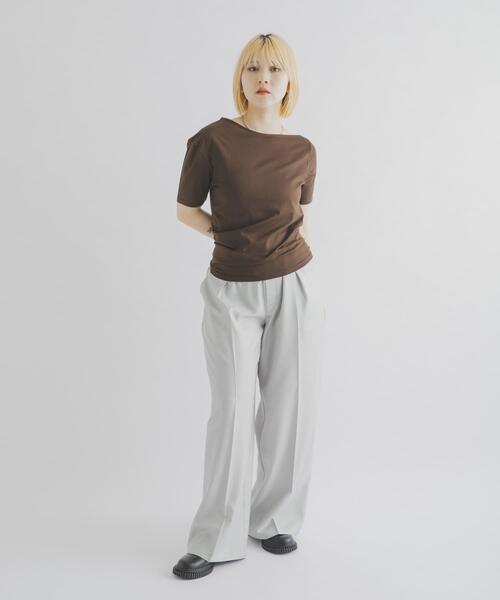 THE GOODLAND MARKET(ザグッドランドマーケット)の「cwtch ASYMMETRY ORGANIC T-SHIRTS(Tシャツ/カットソー・レディース・ホワイト/ピンク/ダークブラウン・FREE)」の14枚目の写真