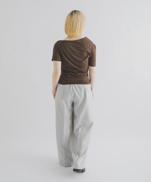 THE GOODLAND MARKET(ザグッドランドマーケット)の「cwtch ASYMMETRY ORGANIC T-SHIRTS(Tシャツ/カットソー・レディース・ホワイト/ピンク/ダークブラウン・FREE)」の16枚目の写真