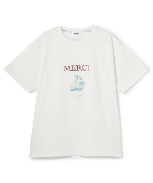 petit main LIEN（プティマインリアン）の「【親子リンク】【接触冷感】15th MERCI半袖Tシャツ（Tシャツ/カットソー・レディース・オフホワイト/ライトベージュ・F）」の13枚目の写真