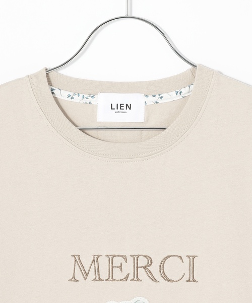 petit main LIEN（プティマインリアン）の「【親子リンク】【接触冷感】15th MERCI半袖Tシャツ（Tシャツ/カットソー・レディース・オフホワイト/ライトベージュ・F）」の16枚目の写真