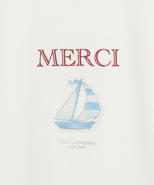 petit main LIEN（プティマインリアン）の「【親子リンク】【接触冷感】15th MERCI半袖Tシャツ（Tシャツ/カットソー・レディース・オフホワイト/ライトベージュ・F）」の18枚目の写真