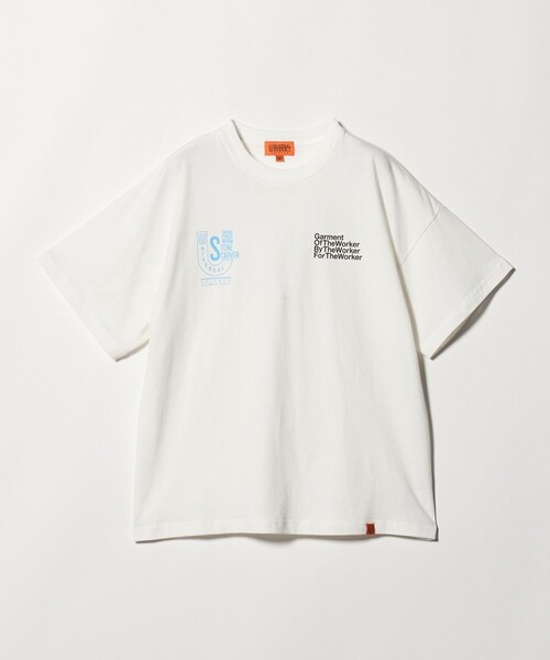 UNIVERSAL OVERALL(ユニバーサルオーバーオール)の「【別注】<UNIVERSAL OVERALL>グラフィック プリント Tシャツ / キッズ 140cm-160cm(Tシャツ/カットソー・キッズ・ホワイト/ダークブラウン/ダークグレー・L(160cm)/M(140-150cm))」の2枚目の写真