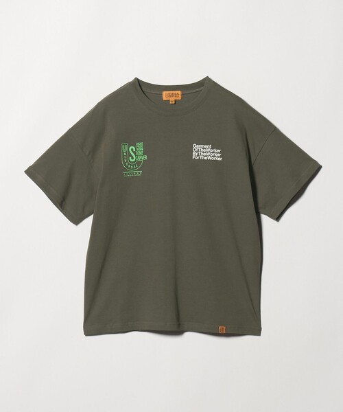 UNIVERSAL OVERALL(ユニバーサルオーバーオール)の「【別注】<UNIVERSAL OVERALL>グラフィック プリント Tシャツ / キッズ 140cm-160cm(Tシャツ/カットソー・キッズ・ホワイト/ダークブラウン/ダークグレー・L(160cm)/M(140-150cm))」の1枚目の写真