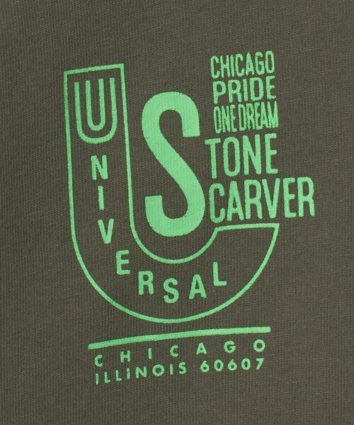 UNIVERSAL OVERALL(ユニバーサルオーバーオール)の「【別注】<UNIVERSAL OVERALL>グラフィック プリント Tシャツ / キッズ 140cm-160cm(Tシャツ/カットソー・キッズ・ホワイト/ダークブラウン/ダークグレー・L(160cm)/M(140-150cm))」の7枚目の写真