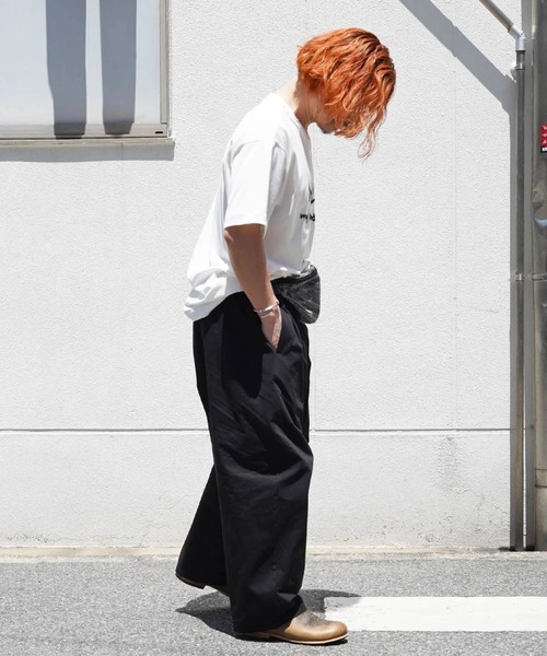 my beautiful landlet(マイビューティフルランドレット)の「【my beautiful landlet】 HIGH COUNT COTTON TWILL WIDE EASY PANTS(その他パンツ・メンズ・ブラック・2/1/0)」の16枚目の写真