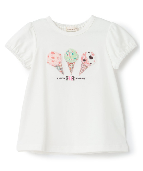 sense of wonder(センスオブワンダー)の「【サーティワン アイスクリーム】リバティアップリケTシャツ(Tシャツ/カットソー・キッズ・オフホワイト/レモンイエロー/ラベンダー・110cm/100cm/90cm/80cm/130cm/120cm)」の8枚目の写真