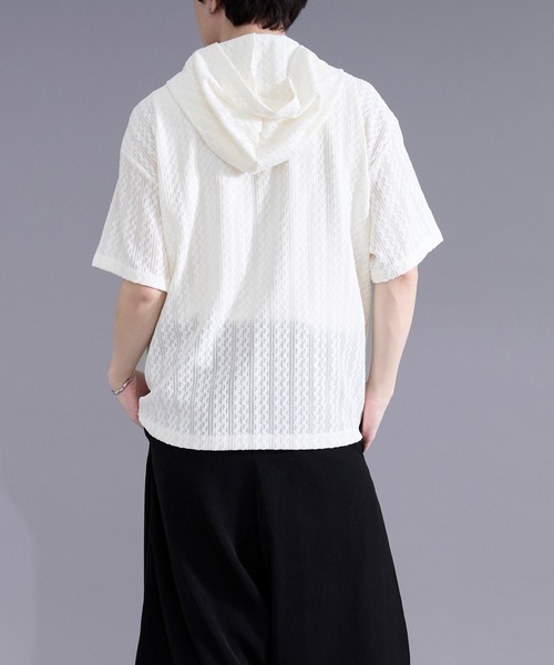 Ellno Loset(エルノロゼット)の「ファイヤーマンバックルカノコパーカー(パーカー・メンズ・ブラック/アイボリー・LARGE/MEDIUM)」の5枚目の写真