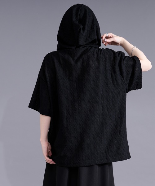Ellno Loset(エルノロゼット)の「ファイヤーマンバックルカノコパーカー(パーカー・メンズ・ブラック/アイボリー・LARGE/MEDIUM)」の14枚目の写真