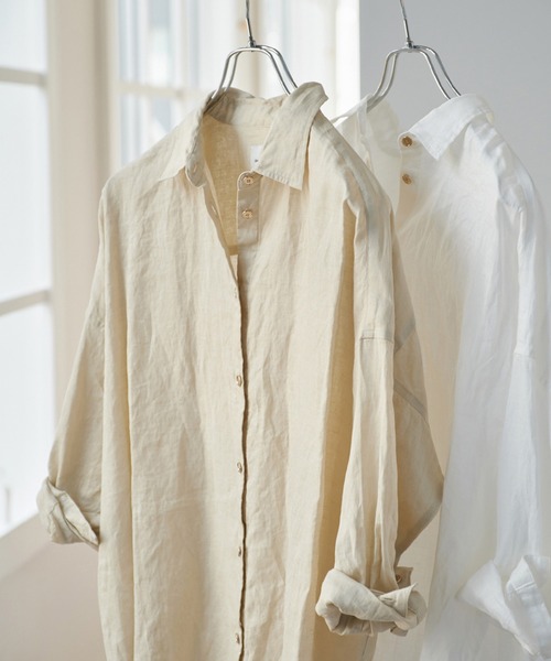 【未使用】Spick & Span リネン長袖シャツ 。 即購入歓迎 セール/ブランド古着】長袖シャツ（シャツ/ブラウス）｜Spick & Span
