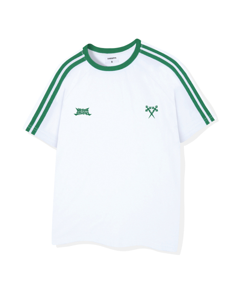 NESPA STUDIO（ネスパスタジオ）の「デュアルブレードオーバーサイズトラック半袖Tシャツ4カラー[NSSE_3002]（Tシャツ/カットソー・メンズ・ホワイト×グリーン/ホワイト×ブラック/クリーム/ブラック・SMALL/MEDIUM/LARGE/X-LARGE）」の5枚目の写真