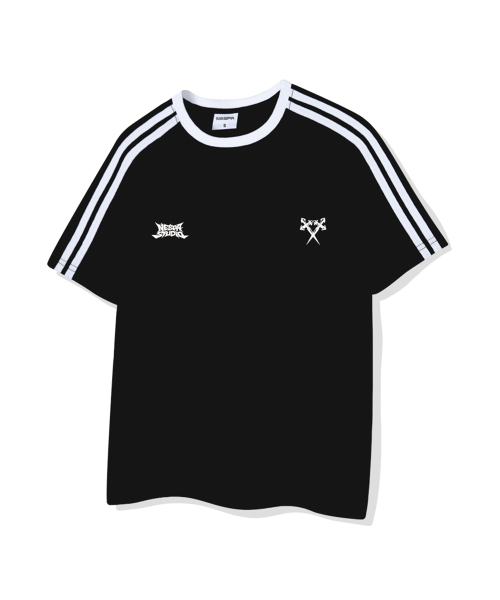 NESPA STUDIO（ネスパスタジオ）の「デュアルブレードオーバーサイズトラック半袖Tシャツ4カラー[NSSE_3002]（Tシャツ/カットソー・メンズ・ホワイト×グリーン/ホワイト×ブラック/クリーム/ブラック・SMALL/MEDIUM/LARGE/X-LARGE）」の8枚目の写真