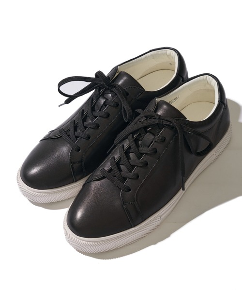 TETE HOMME(テットオム)の「5.5cm ヒールアップ スムースレザースニーカー / スタイルアップ スムースレザーシューズ(スニーカー・メンズ・ホワイト/ブラック・MEDIUM/LARGE/X-LARGE)」の6枚目の写真