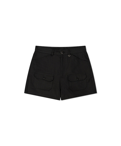 Yuje（ユジェ）の「POCKET HALF PANTS (3color, 2size)（その他パンツ・レディース・チャコールグレー/アイボリー/カーキブラウン・SMALL/MEDIUM）」の2枚目の写真