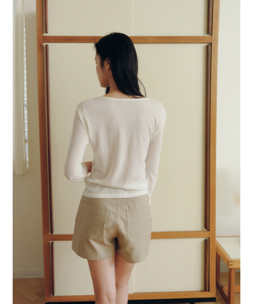 Yuje（ユジェ）の「POCKET HALF PANTS (3color, 2size)（その他パンツ・レディース・チャコールグレー/アイボリー/カーキブラウン・SMALL/MEDIUM）」の8枚目の写真
