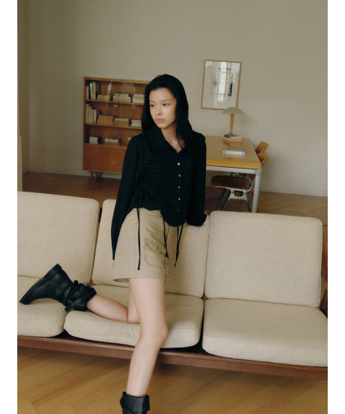 Yuje（ユジェ）の「POCKET HALF PANTS (3color, 2size)（その他パンツ・レディース・チャコールグレー/アイボリー/カーキブラウン・SMALL/MEDIUM）」の11枚目の写真