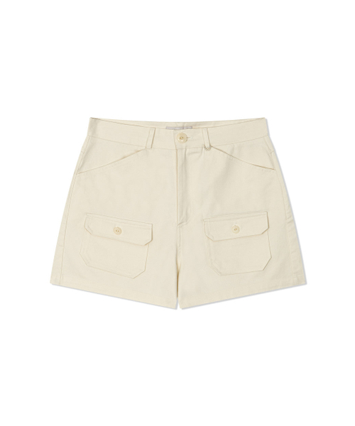 Yuje（ユジェ）の「POCKET HALF PANTS (3color, 2size)（その他パンツ・レディース・チャコールグレー/アイボリー/カーキブラウン・SMALL/MEDIUM）」の21枚目の写真