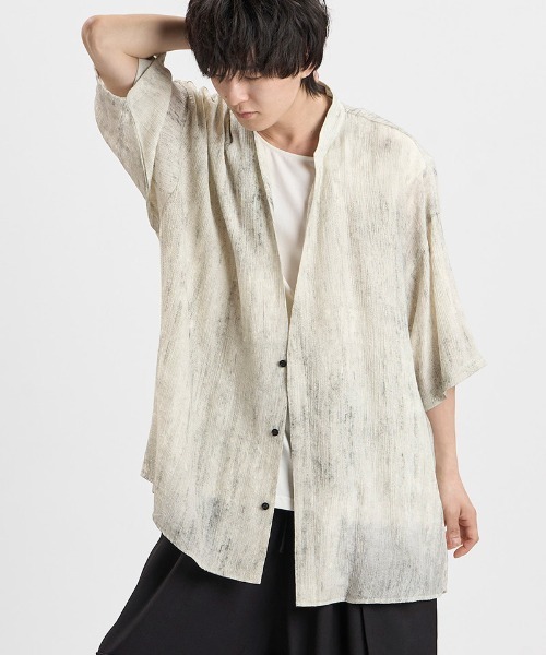 NO ID.(ノーアイディ)の「mhs2662-ハーフスリーブVネックBIG-SH シャツ(458006-506S)(シャツ/ブラウス・メンズ・ホワイト/ブラック/グレー・ONE SIZE)」の22枚目の写真
