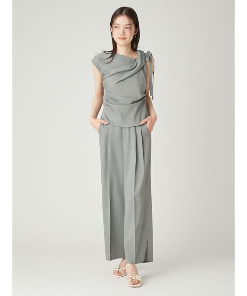 FRAY I.D(フレイアイディー)の「サイドベンツ2タックパンツ/ウォッシャブル・防シワ・吸水速乾・ストレッチ(その他パンツ・レディース・ホワイト/マルチ/ブラック・1/0)」の12枚目の写真