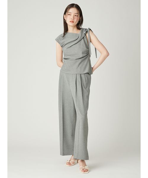 FRAY I.D(フレイアイディー)の「サイドベンツ2タックパンツ/ウォッシャブル・防シワ・吸水速乾・ストレッチ(その他パンツ・レディース・ホワイト/マルチ/ブラック・1/0)」の14枚目の写真