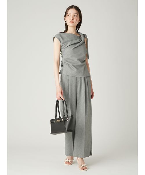 FRAY I.D(フレイアイディー)の「サイドベンツ2タックパンツ/ウォッシャブル・防シワ・吸水速乾・ストレッチ(その他パンツ・レディース・ホワイト/マルチ/ブラック・1/0)」の15枚目の写真