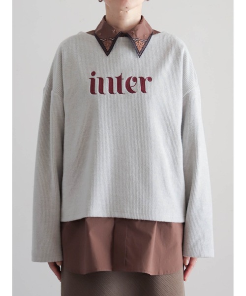 FIL DE FER（フィルデフェール）の「【予約】起毛メランジカット　ロゴ刺繍プルオーバー（Tシャツ/カットソー・レディース・チャコールグレー/ライトグレー・FREE）」の17枚目の写真