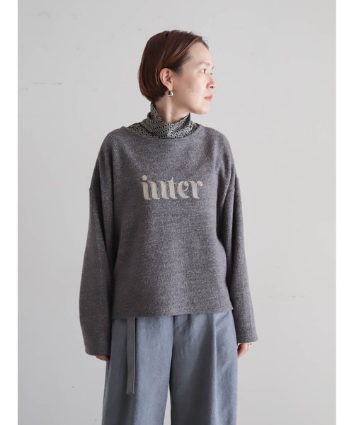 FIL DE FER（フィルデフェール）の「【予約】起毛メランジカット　ロゴ刺繍プルオーバー（Tシャツ/カットソー・レディース・チャコールグレー/ライトグレー・FREE）」の5枚目の写真