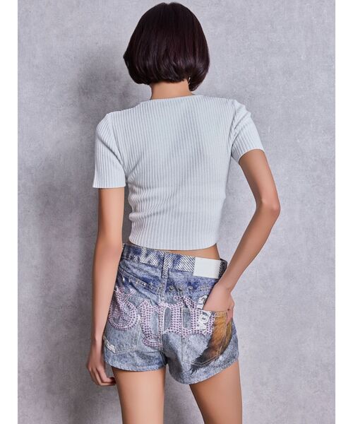 GYDA(ジェイダ)の「GG bijou MOLDラメニットトップス(Tシャツ/カットソー・レディース・ブラック/オフホワイト・FREE)」の9枚目の写真