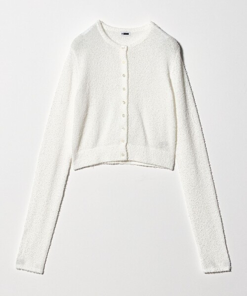 H BEAUTY&YOUTH UNITED ARROWS(エイチビューティーアンドユースユナイテッドアローズ)の「<H>カーリーヤーン ショート カーディガン(カーディガン/ボレロ・レディース・ブラック/ホワイト・FREE)」の8枚目の写真