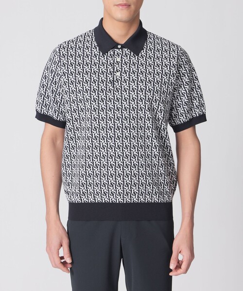 Paul Stuart（ポールスチュアート）の「【GOLF Men’s】PSジャガードニットポロ（ポロシャツ・メンズ・ネイビー/グレー・XL/M/L）」の5枚目の写真