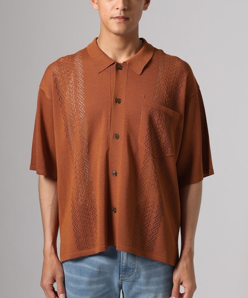 BAYFLOW（ベイフロー）の「ニットキューバシャツ（シャツ/ブラウス・メンズ・ワイン/ブラック/クリアグリーン・LARGE/MEDIUM）」の20枚目の写真