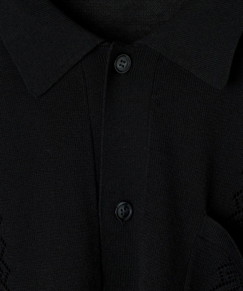 BAYFLOW（ベイフロー）の「ニットキューバシャツ（シャツ/ブラウス・メンズ・ワイン/ブラック/クリアグリーン・LARGE/MEDIUM）」の7枚目の写真
