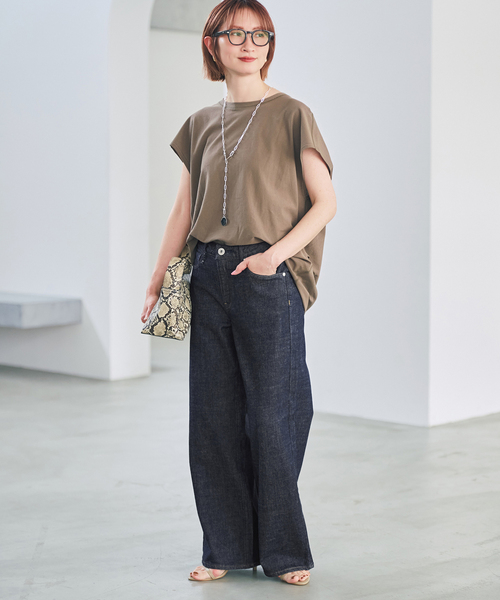 upperhights(アッパーハイツ)の「《別注カラー有り》upper hights/アッパーハイツ THE STELLA AURA*(デニムパンツ・レディース・ネイビー/ブラウン・24/23/25/26)」の21枚目の写真