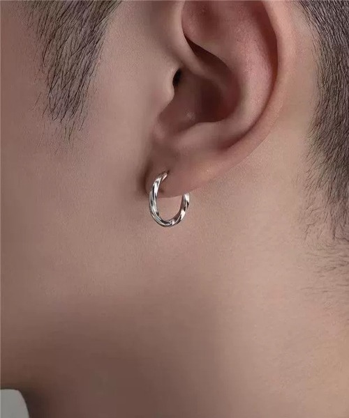 almo(アルモ)の「【456876】メンズツイストイヤリング/ペア(RO)(イヤリング・メンズ・シルバー・SMALL/MEDIUM)」の7枚目の写真
