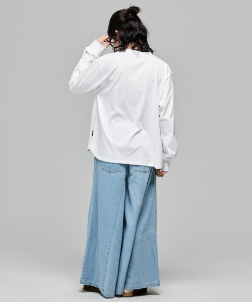 KRIFF MAYER Lady's Collection（クリフメイヤーレディースコレクション）の「SUN&MOONロンT(ブルドッグ)（Tシャツ/カットソー・レディース・グレー/ブラック/カラフル/オフホワイト/オリーブ・LARGE/MEDIUM）」の8枚目の写真