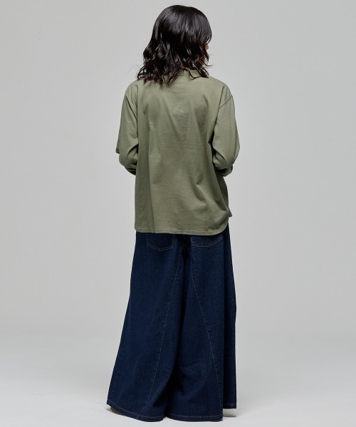 KRIFF MAYER Lady's Collection（クリフメイヤーレディースコレクション）の「SUN&MOONロンT(ブルドッグ)（Tシャツ/カットソー・レディース・グレー/ブラック/カラフル/オフホワイト/オリーブ・LARGE/MEDIUM）」の19枚目の写真