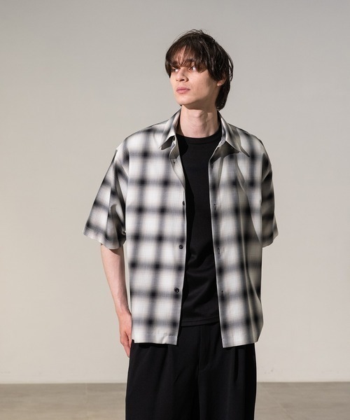 CITY TOKYO(シティトウキョウ)の「【CITY TOKYO/シティートーキョー】ソフトドレープオンブレチェックS/Sシャツ(シャツ/ブラウス・メンズ・ホワイト/ブラック/ライトブルー・2/1)」の14枚目の写真