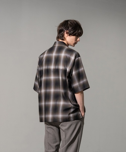 CITY TOKYO(シティトウキョウ)の「【CITY TOKYO/シティートーキョー】ソフトドレープオンブレチェックS/Sシャツ(シャツ/ブラウス・メンズ・ホワイト/ブラック/ライトブルー・2/1)」の7枚目の写真