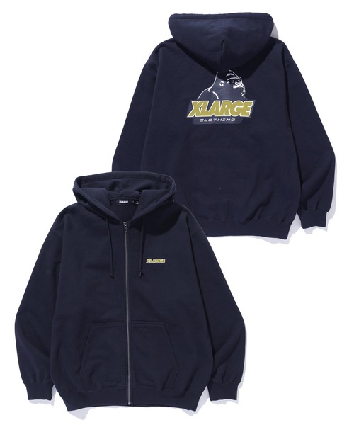 XLARGE(エクストララージ)の「OLD OG ZIP HOODED SWEATSHIRT(パーカー・メンズ・ネイビー/ブラック/ブラウン/グレー・S/M/L/XL)」の1枚目の写真