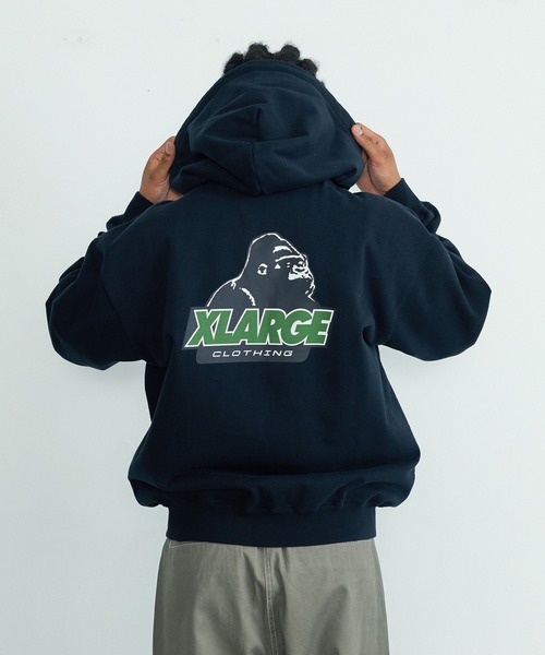 XLARGE(エクストララージ)の「OLD OG ZIP HOODED SWEATSHIRT(パーカー・メンズ・ネイビー/ブラック/ブラウン/グレー・S/M/L/XL)」の2枚目の写真