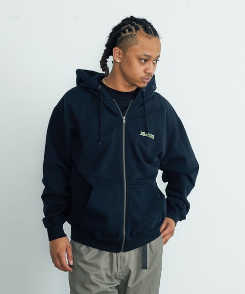 XLARGE(エクストララージ)の「OLD OG ZIP HOODED SWEATSHIRT(パーカー・メンズ・ネイビー/ブラック/ブラウン/グレー・S/M/L/XL)」の6枚目の写真